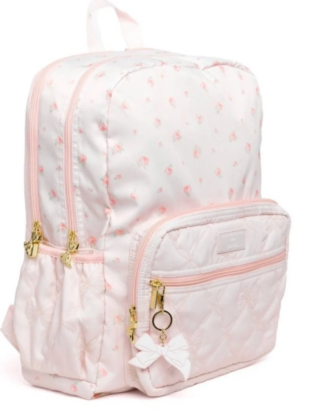 LoveShackFancy NWT Pink Quilted Bow Backpack Blooming Heirloom Ditsy pattern